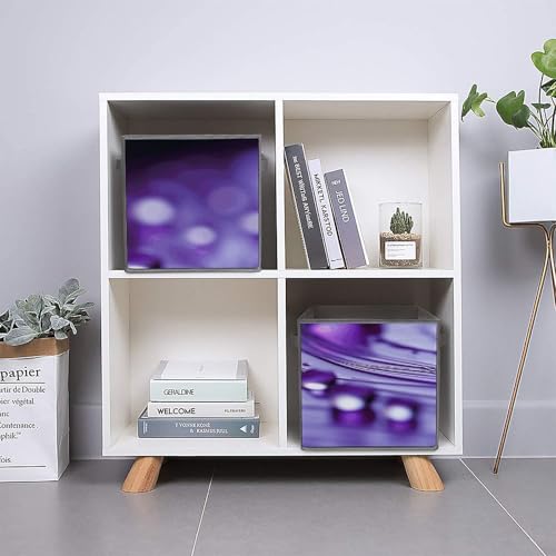 Boîtes de rangement pour dressing lot de 6 cubes pliables violets - 3