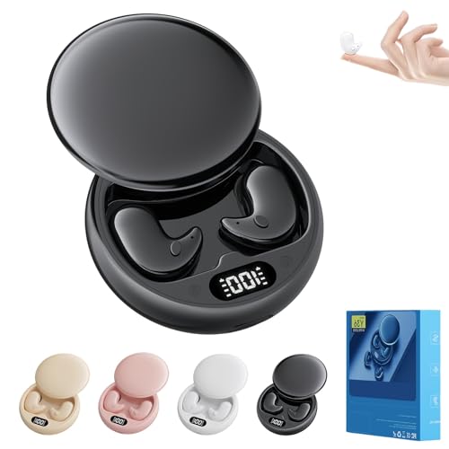 HOPASRISEE 2026 Mindbuds Die Komfortablen Earbuds Ohne Druckgefühl Mindbuds Schlafkopfhörer mit LED-Anzeige Mind Buds Kopfhörer zum Schlafen Bluetooth 5.4 von Schwereloser Leichtigkeit(Schwarz)