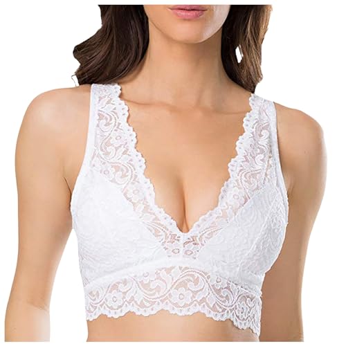 WWricotta Sujetador de Encaje Sexy para Mujer, Ropa Interior sin Aros en la Espalda Bragas Ropa Interior