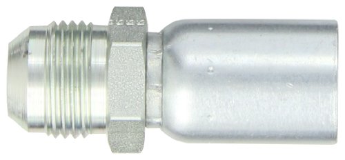Image of EATON Weatherhead Coll-O-Crimp 08U-512 Male Rigid Fitting, SAE 37 Degree, Low Carbon Steel, 1 /2 inch Hose ID, 3 /4 inch Tube Size