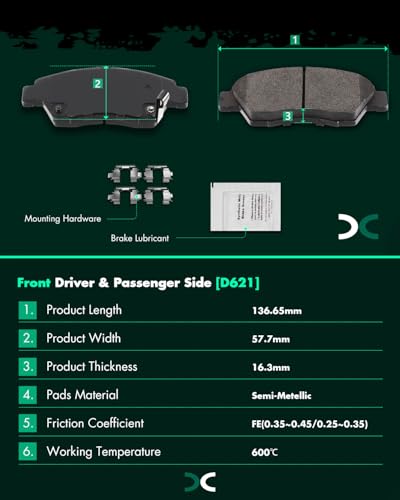 Image of D374 D621 SCITOO Disc Brake Pads Sets Front Semi-Metal Rear Ceramic 8pcs Fit For Honda Civic del Sol 1994-1997