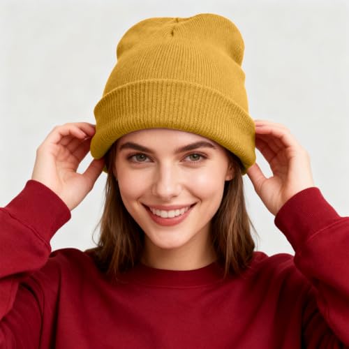 Image of ZOORON Beanie for Men Women Warm Winter Hat Unisex Soft Knit Cuffed Beanie | Skull Cap, Secure fit, Suits Daily Wear, Windproof, Essential Gear for Winter Jogging & Outdoor Sports