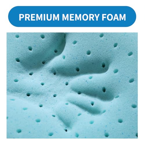 Image of Adjustable Memory Foam Pillow's One Layer to Raise Height | 1 Height 1.2'' Insert for Cervical Pillow, Memory Foam Piece, Ultra Thin Pillow for Stomach Sleeper, Blue, Ultra Soft