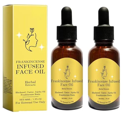 Olio per il viso in resina di incenso, biologico, ricino e jojoba, olio per il viso, anti-invecchiamento, idratante e riduzione delle rughe, siero anti-invecchiamento per tutti i tipi di pelle (2)