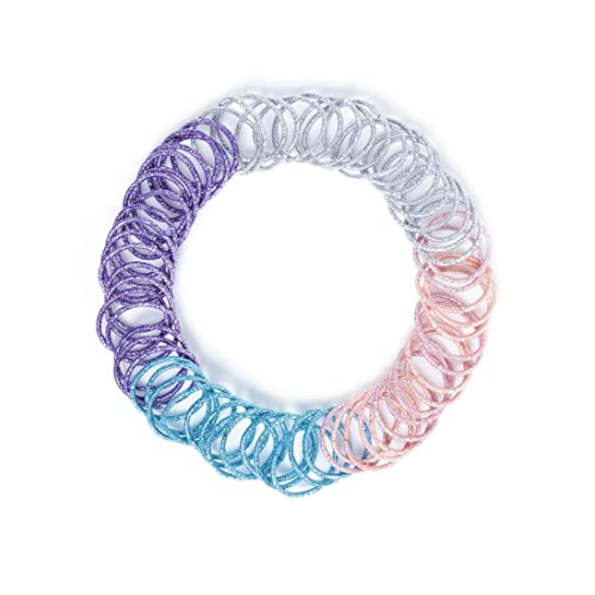 100 Pcs Glitter Hair Rubber Bands Set with Tin Box