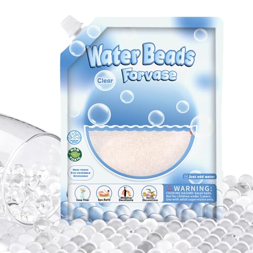MadeTop 120,000 Clear Water Gel Beads,Transparent Water Beads for Vase Filler，Wedding Centerpiece,Floating Candles,Home Decorations,Vase Filler,Christmas Decoration,Planting