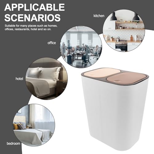 Caneca de basura doble compartimento para cocina y baño miniatura 3