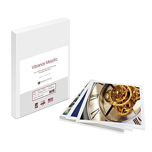 Vibrance Metallic Photo Printer Paper 10 Mil 255 Gsm Premium Photo Paper Sheets 8.5 X 11 Inches 50 Sheets Works With All Inkjet Printers Including Professional Makes And Models Like Epson Canon Hp #TOP8