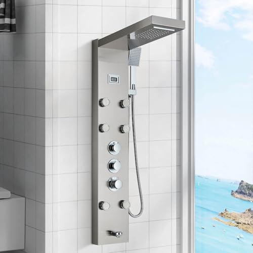 Cesinkin Duschpaneel Gebürstetes Nickel Multifunktionale...