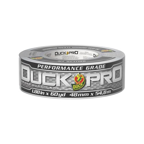 Image of Duck Pro Heavy Duty Duct Tape for Long Lasting Repairs, 2 inch Wide (1.88 in x 60 Yds) Performance Grade Tape with Waterproof Backing, Silver, 1 Roll