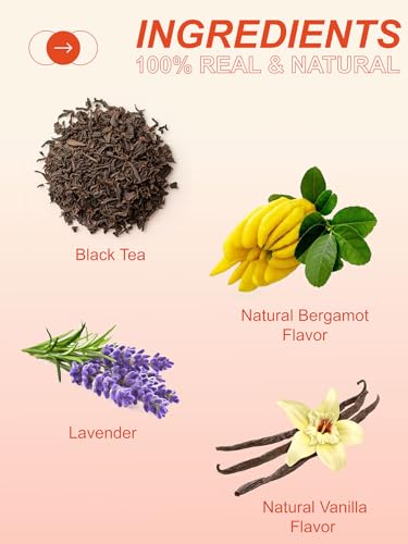 Image of TeeLux Paris Breakfast Tea Bags, Blend Black Tea with Natural Vanilla & Bergamot Flavor, Robust & Smooth Taste, 100 Count