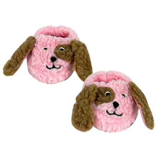 Cute Puppy Dog 18 Inch Doll Slippers Sized to Fit 18 Inch American Girl Doll Clothes & More! Doll Accessories of Pink/Brown Animal Slippers for Dolls by Sophia's