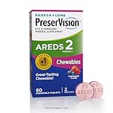 PreserVision AREDS 2 Eye Vitamins, #1 Eye Doctor Recommended Brand, Chewable Lutein and Zeaxanthin Supplement with Vitamin C, Vitamin E,Zinc, and Copper, Mixed Berry, 60 Tablets