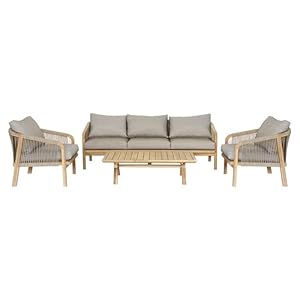 OUTLIV. Amelie Lounge-Set Akazienholz & Rope Beige