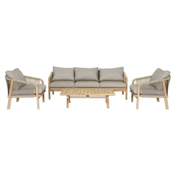 OUTLIV. Amelie Lounge-Set Akazienholz & Rope Beige