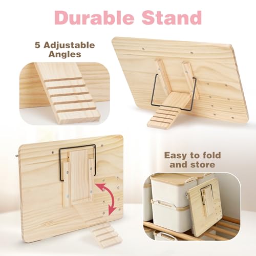 Joyreal Large Wooden Busy Board for Toddlers with Foldable Stand, 15-in-1 Montessori Sensory Toys Activity Learning Board with Music Box, Educational Gift for 1 2 3 Year Old Boys Girls - Image 4
