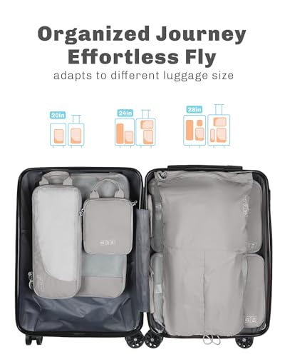 Image of 6 Set Compression Packing Cubes for Suitcases,Luggage,Travel Bag Organizer