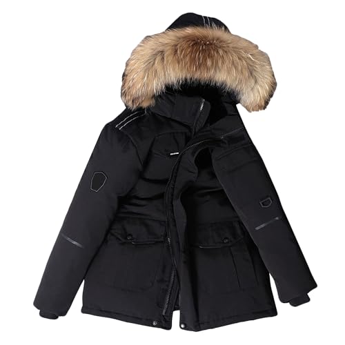 Veste d'hiver isolée contre le gel avec sa fausse fourrure homme