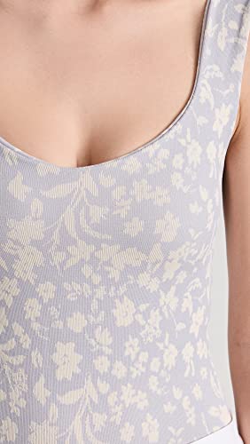 Free People Women's Printed Clean Lines Thong Bodysuit, Lilac Combo, Xs-S #TOP5