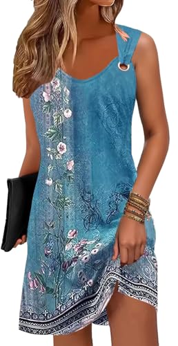 Image of ETCYY Summer Dresses for Women 2026 Vacation Beach Cover Ups Swimsuit Sleeveless Sundresses Casual Loose Tank Sun Dresses