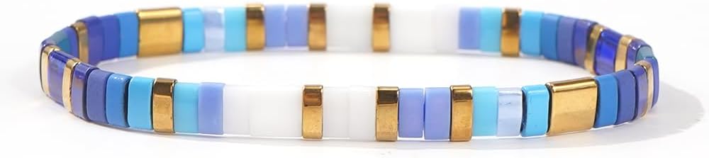 Candy Colorful Tila Flat Beads Bracelets for Women Trendy Unique Friendship Handmade Stackable Christmas Jewelry Gifts