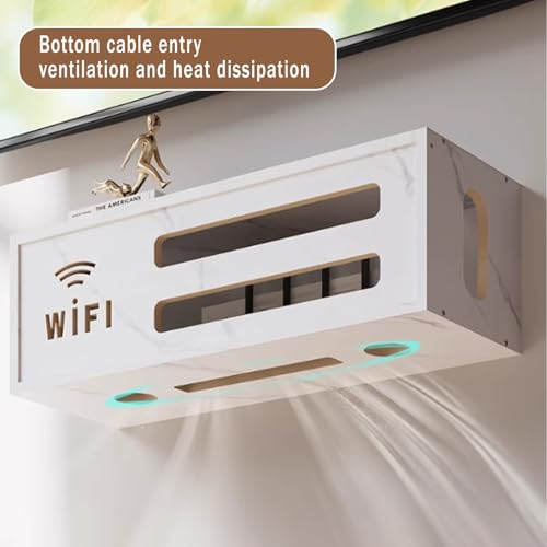 Boîte de rangement pour routeurs WiFi avec gestion des câbles