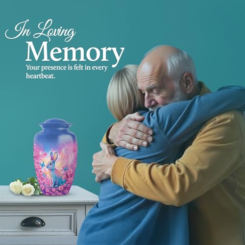 Image of Rabbit Urn - Funeral Decorative Ashes - Combo 2 - Large with 3 Inch Pack of 2 - Keepsakes Urns for Ashes - Urn for Adult Male & Female - Burial Urns for Adult Male & Female