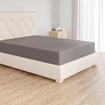 Amazon Basics Bedding Jersey Cotton Single Fitted Sheet with 12 inch (30 cm) Deep Pocket, 90 x 200 cm, Dark Grey
