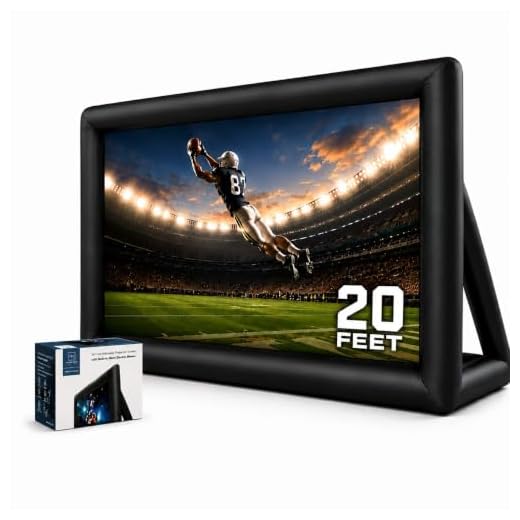 KHOMO GEAR 20 ft Outdoor Projector Screen - Supports Front and Rear Projection - Includes Inflation Fan, Tie-Downs and Storage Bag - Inflatable Projector Screen