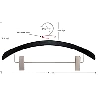 Vista 4 de NAHANCO 40117RC - Perchas de madera retro, color blanco brillante con pinzas insertadas, 16 pulgadas (paquete de 100)
