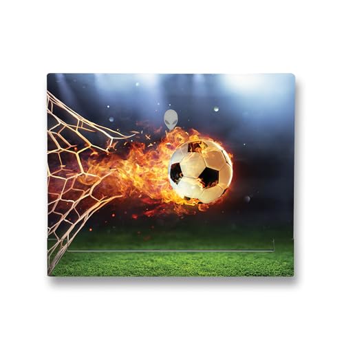 Image of MightySkins Skin Compatible with Alienware X14 R2 (2023) Full Wrap Kit - Flaming Soccer Ball | Protective, Durable, and Unique Vinyl Decal wrap Cover | Easy to Apply & Change Styles | Made in The USA