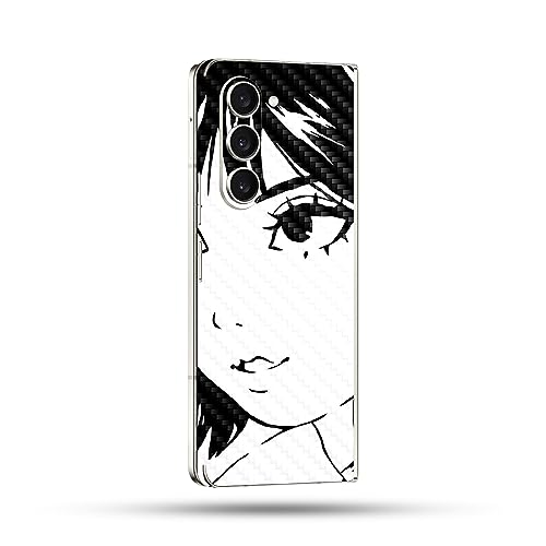 Image of MightySkins Skin Compatible with Samsung Galaxy Z Fold 5 Full Wrap - Protective Durable Textured Carbon Fiber Finish | Easy to Apply Remove and Change Styles | Made in The USA