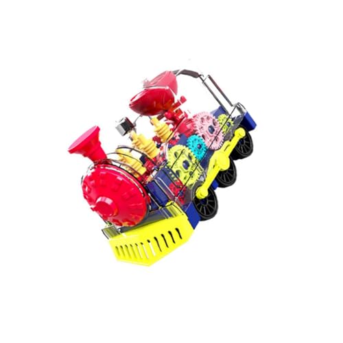 healvian 向け電動小火車 透明ギア搭載 万向転車輪 自動障害物避機能付き 模擬列車モデル プレゼントに