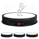fotoconic 42cm LED Light Base Electric Motorized Luminous Rotating Turntable White Display Stand for Shop Display (Black)