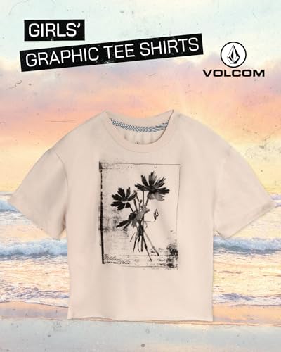 Image of Volcom Girls Shirts - Casual Crewneck Short Sleeve Graphic Tee Trendy Tops - Breathable Girls Summer Clothes