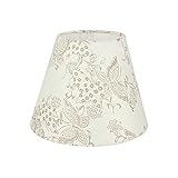 Aspen Creative 58903A, Empire Uno Lamp Shade in Cream with Butterfly Pattern, 5' Top x 9' Bottom x 7' Slant Height, Slip UNO 33mm