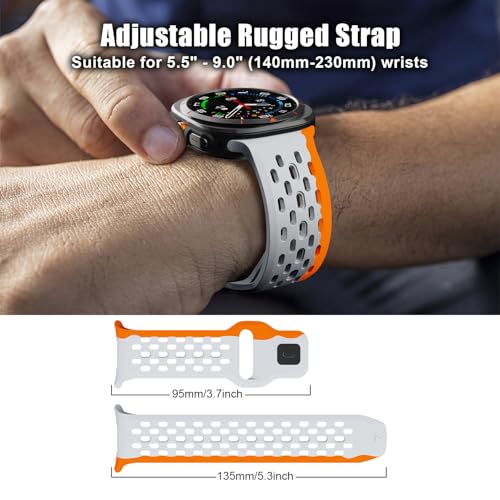 Image of Compatible with Samsung Galaxy Watch Ultra Strap 47mm Silicone Sport Breathable Bands for Galaxy Watch Ultra 2025 2024 Men Women
