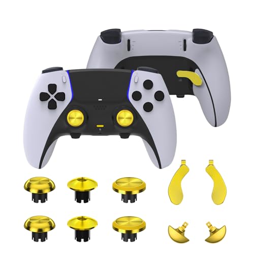 PS5 Edgeコントローラー用メタルサムスティック、メタルバックパドルトリガーボタンジョイスティック、PS5デュアルセンスコントローラー用交換用アクセサリーパーツ、アナログジョイスティック。