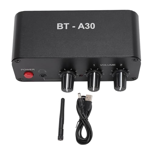 Préampli stéréo Bluetooth haute performance phono alu noir pour haut-parleur et ampli audio