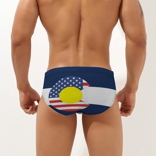United States Colorado Flag Men's Swimsuit Bikini Briefs Swim Underwear Stretchy Swimwear3
