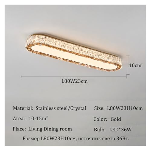 Lustre moderne de luxe en cristal doré L80cm pour illuminer un grand salon royal