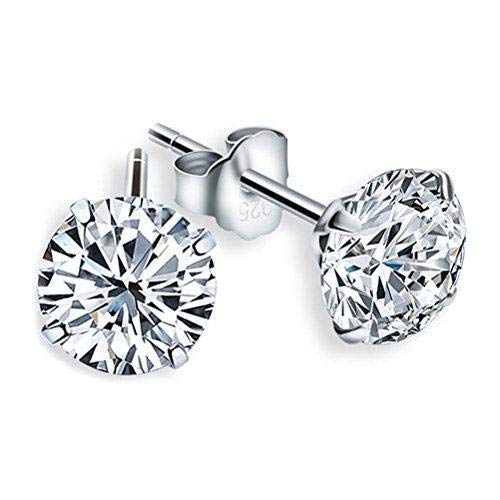 Preisvergleich Produktbild Hoveey Strass Damen Schmuck Silber Ohrstecker für Party Hochzeit