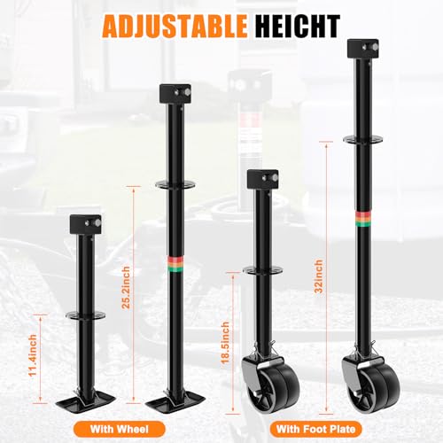 BOYISEN 5000lbs A-Frame Trailer Jack, Height Adjustable By Power Drill Or Handle, Heavy Duty Camper Tongue Jack with 6" Dual Wheel Supports Up to 2000 lbs for Utility Boat Yacht Trailer by BOYISEN - Used condition - Image 5