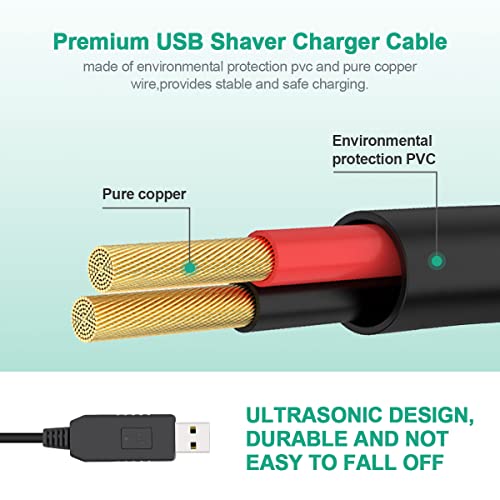 Aieve 12V USB Kabel Ladekabel Netzkabel Stromkabel Ersatzkabel kompatibel mit Braun Elektrorasierer Serie 1,Serie 3,Serie 7,Serie 9, 3020S,3080S,760CC, 790CC, 340s, 190s - Image 3