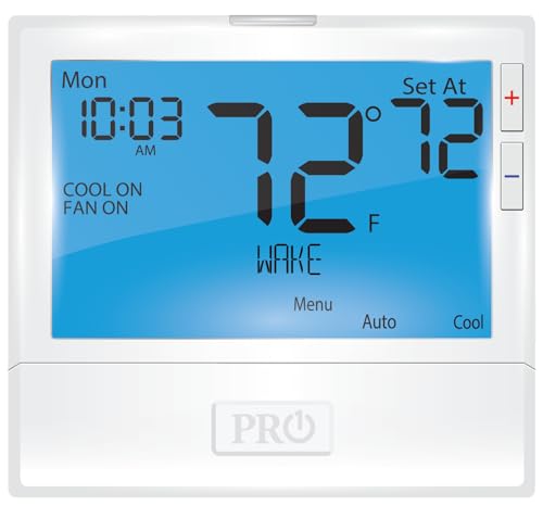 PRO1 T805 Single Stage Programmable Wall Thermostat for 1 Heat/1 Cool Conventional Systems Conventional Digital Thermostat for Home