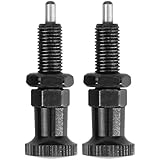Push Fit Ball Nose Spring Knob Indexing Plunger M6 Thread Retractable Pull Pin, Spring Loaded Non Lock Out Short Type, Quick Release Threaded Latch Button for Industrial Equipment (2 Pcs)