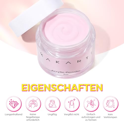 Makartt Poudre Acrylique Rose Longue Durée 2 oz pour Extension d'Ongles – vue 4