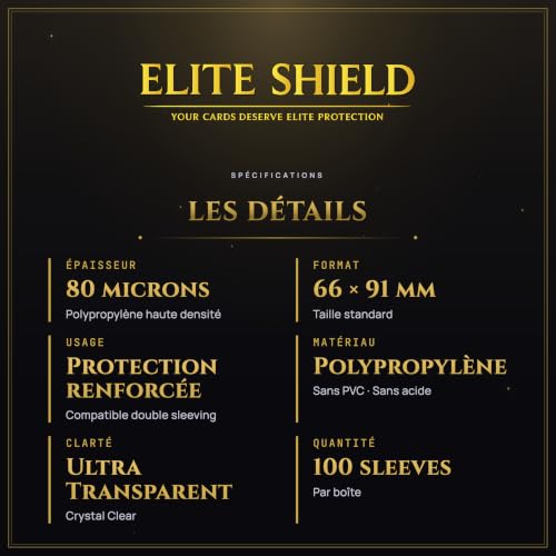 Elite Shield 200 Sleeves Premium 66x91 mm - Protèges-Cartes - Compatible avec carte Pokemon, One Piece, Magic - Souples, Haute Transparence - Format Standard TCG – vue 7
