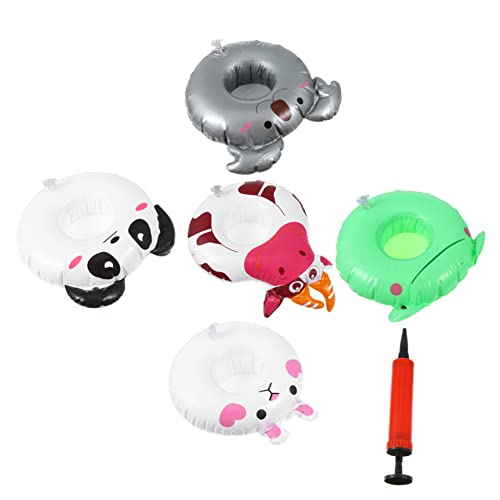 ifundom 1juego Posavasos Inflables Creativos para Bebidas De Flotadores De PVC para Fiesta La Playa Bomba De Mano para Piscinas y Reuniones Tropicales