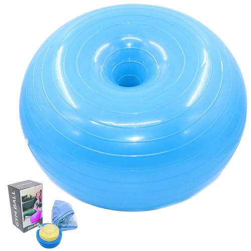 Pelota de ejercicio tipo donut de 20 pulgadas antiexplosión con inflador para yoga